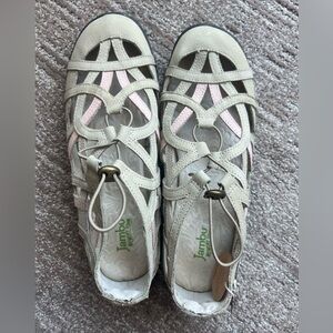 NWT Jambu Roman Leather Sandals Pink/Beige Size 11 Memory Foam Antimicrobial